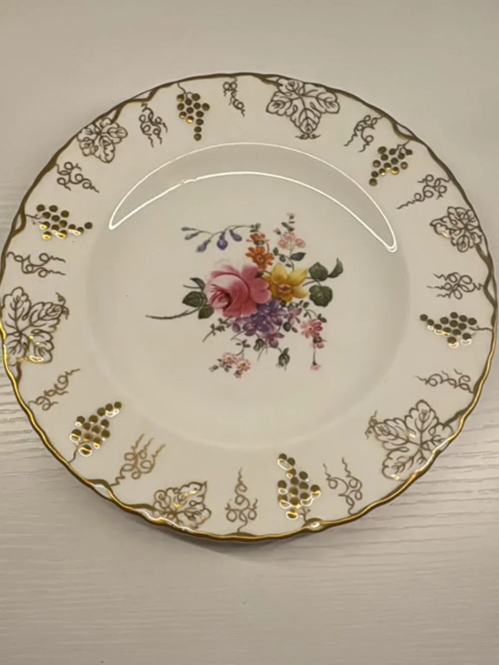 Vintage Royal Crown Derby Vine 3-Piece Tea Trio Cup Saucer Plate England 1920s